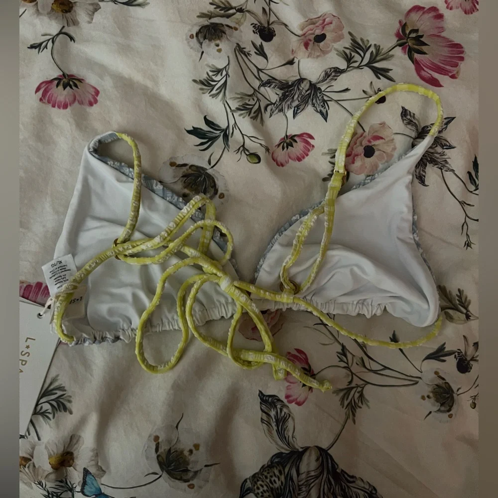 NWT L space  Lennox Bikini Bottom  and Brittany Bikini Top— Powder Blue Gingham